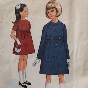 1960s sewing pattern McCall’s 7988 dress & coat, chest 25”